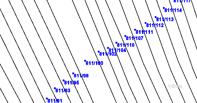 Parcela st. 811/102 v KÚ Josefov u Hodonína, Katastrální mapa