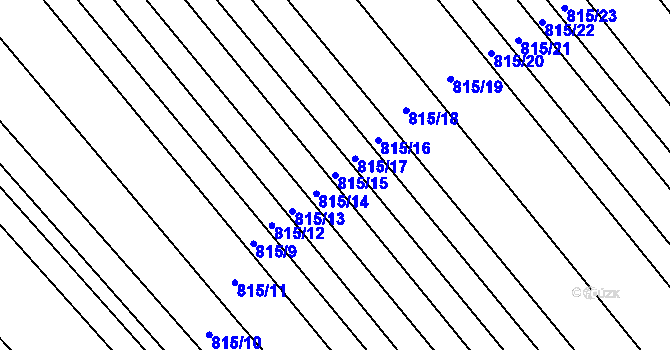 Parcela st. 815/15 v KÚ Josefov u Hodonína, Katastrální mapa