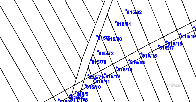Parcela st. 815/72 v KÚ Josefov u Hodonína, Katastrální mapa