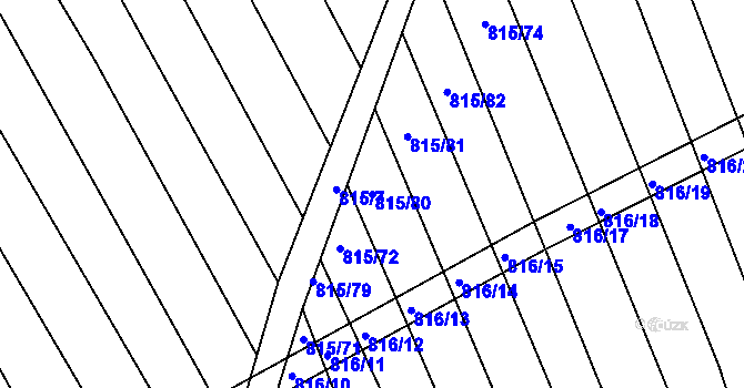 Parcela st. 815/80 v KÚ Josefov u Hodonína, Katastrální mapa