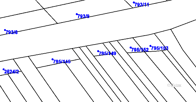 Parcela st. 795/149 v KÚ Josefov u Hodonína, Katastrální mapa