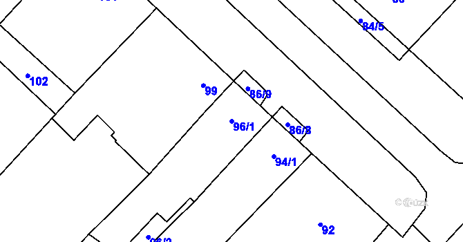 Parcela st. 96/1 v KÚ Josefov u Hodonína, Katastrální mapa
