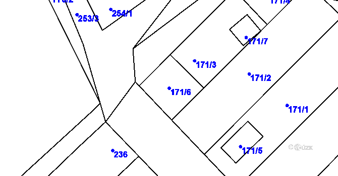 Parcela st. 171/6 v KÚ Josefov u Hodonína, Katastrální mapa