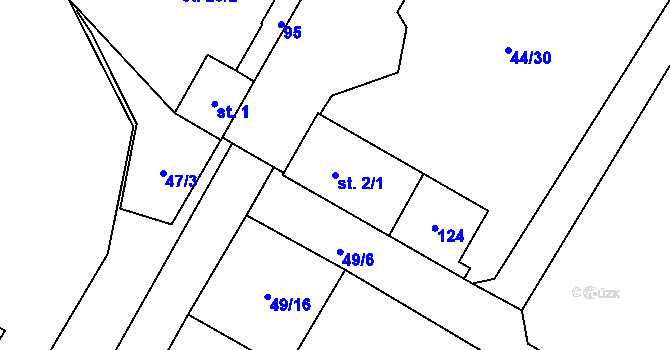 Parcela st. 2/1 v KÚ Josefův Důl u Mladé Boleslavi, Katastrální mapa