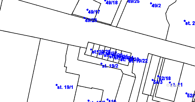 Parcela st. 19/27 v KÚ Josefův Důl u Mladé Boleslavi, Katastrální mapa
