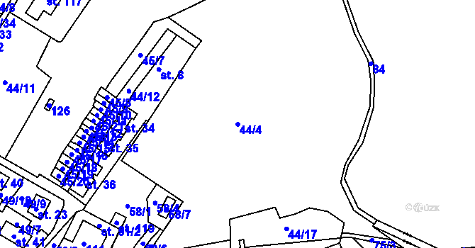 Parcela st. 44/4 v KÚ Josefův Důl u Mladé Boleslavi, Katastrální mapa