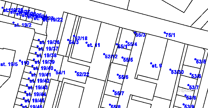 Parcela st. 52/12 v KÚ Josefův Důl u Mladé Boleslavi, Katastrální mapa