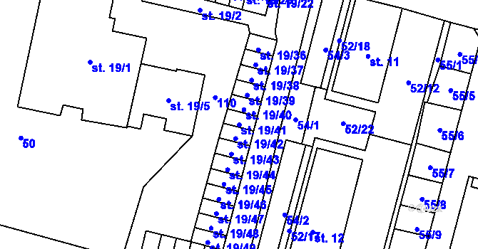 Parcela st. 19/41 v KÚ Josefův Důl u Mladé Boleslavi, Katastrální mapa