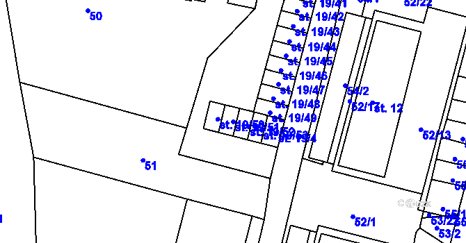 Parcela st. 19/51 v KÚ Josefův Důl u Mladé Boleslavi, Katastrální mapa