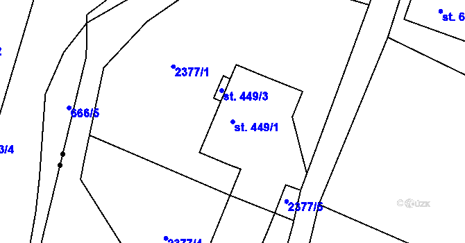 Parcela st. 449/1 v KÚ Antonínov, Katastrální mapa