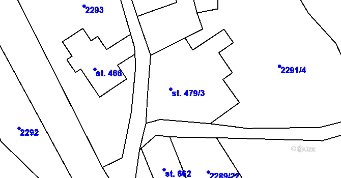 Parcela st. 479/3 v KÚ Antonínov, Katastrální mapa