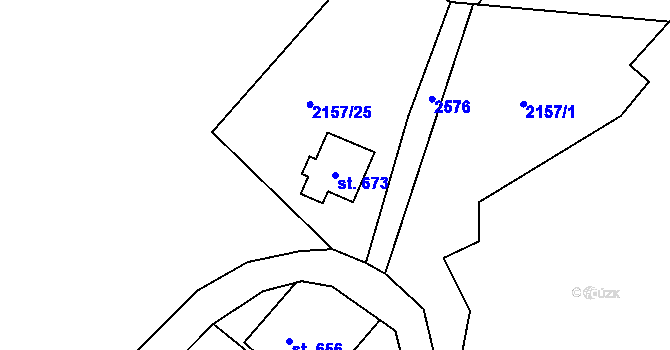 Parcela st. 673 v KÚ Antonínov, Katastrální mapa