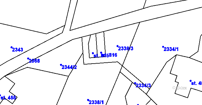 Parcela st. 816 v KÚ Antonínov, Katastrální mapa