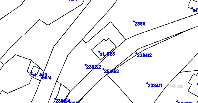 Parcela st. 825 v KÚ Antonínov, Katastrální mapa