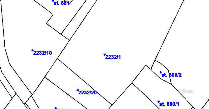 Parcela st. 2232/1 v KÚ Antonínov, Katastrální mapa