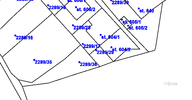 Parcela st. 2289/29 v KÚ Antonínov, Katastrální mapa