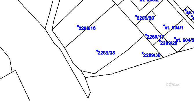 Parcela st. 2289/35 v KÚ Antonínov, Katastrální mapa