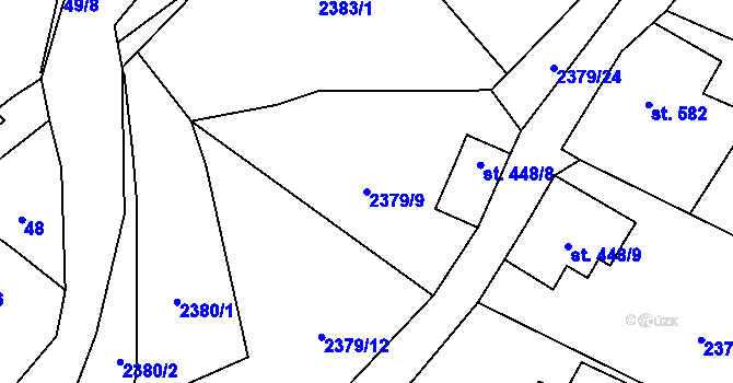 Parcela st. 2379/9 v KÚ Antonínov, Katastrální mapa