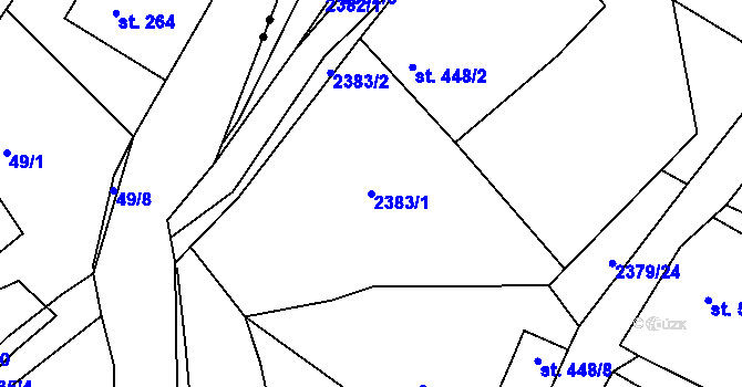 Parcela st. 2383/1 v KÚ Antonínov, Katastrální mapa