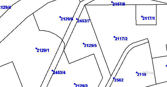 Parcela st. 2129/5 v KÚ Antonínov, Katastrální mapa