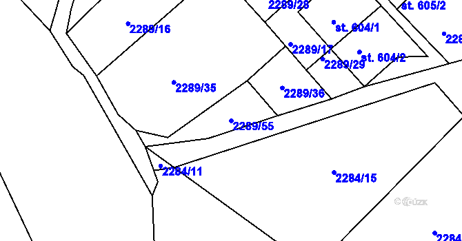 Parcela st. 2289/55 v KÚ Antonínov, Katastrální mapa