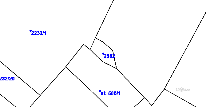 Parcela st. 2582 v KÚ Antonínov, Katastrální mapa