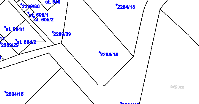 Parcela st. 2284/14 v KÚ Antonínov, Katastrální mapa