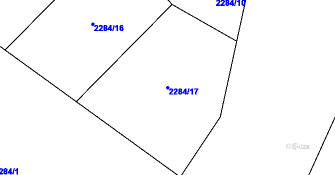 Parcela st. 2284/17 v KÚ Antonínov, Katastrální mapa