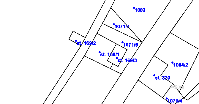 Parcela st. 169/1 v KÚ Dolní Maxov, Katastrální mapa