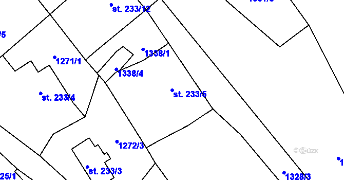 Parcela st. 233/5 v KÚ Dolní Maxov, Katastrální mapa