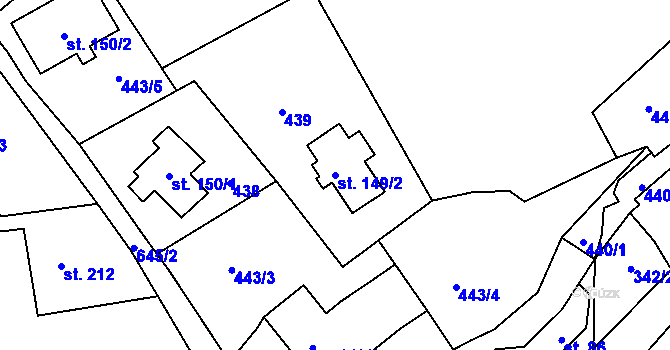 Parcela st. 149/2 v KÚ Josefův Důl u Jablonce nad Nisou, Katastrální mapa