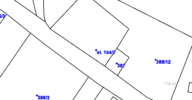Parcela st. 154/2 v KÚ Josefův Důl u Jablonce nad Nisou, Katastrální mapa