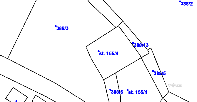 Parcela st. 155/4 v KÚ Josefův Důl u Jablonce nad Nisou, Katastrální mapa