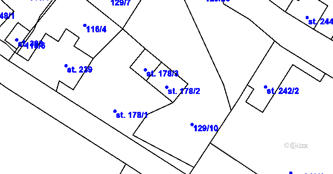 Parcela st. 178/2 v KÚ Josefův Důl u Jablonce nad Nisou, Katastrální mapa