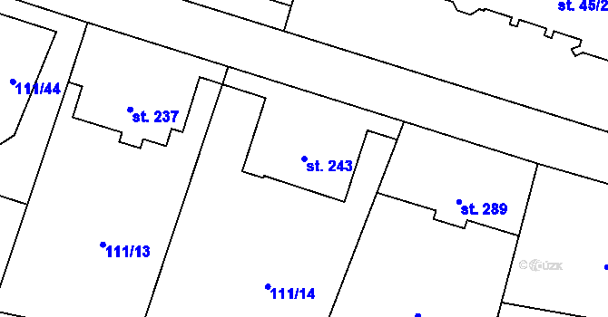 Parcela st. 243 v KÚ Josefův Důl u Jablonce nad Nisou, Katastrální mapa