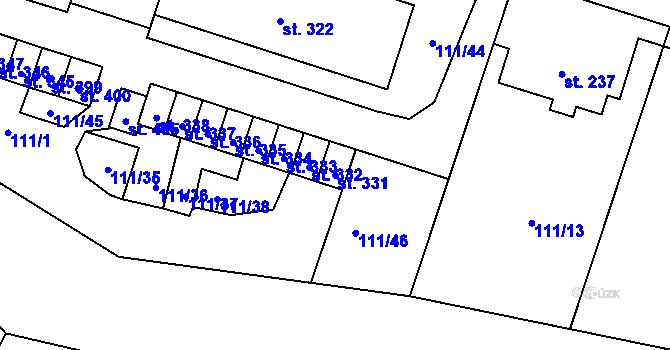 Parcela st. 331 v KÚ Josefův Důl u Jablonce nad Nisou, Katastrální mapa