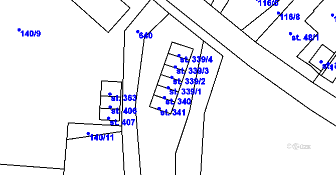 Parcela st. 339/1 v KÚ Josefův Důl u Jablonce nad Nisou, Katastrální mapa