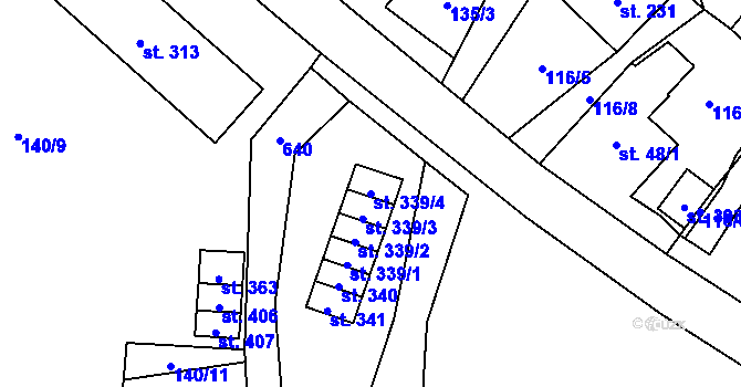 Parcela st. 339/4 v KÚ Josefův Důl u Jablonce nad Nisou, Katastrální mapa