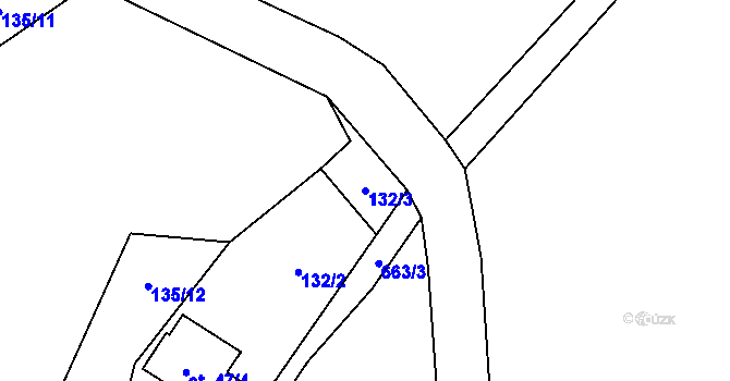 Parcela st. 132/3 v KÚ Josefův Důl u Jablonce nad Nisou, Katastrální mapa