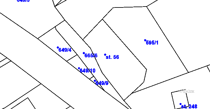 Parcela st. 56 v KÚ Juřinka, Katastrální mapa