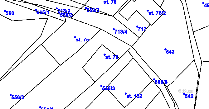 Parcela st. 79 v KÚ Juřinka, Katastrální mapa