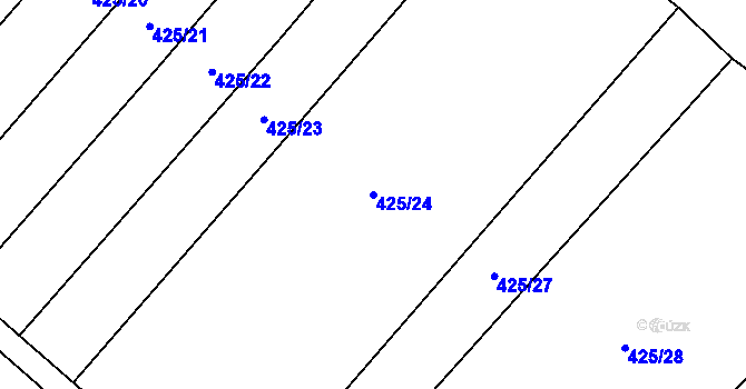 Parcela st. 425/24 v KÚ Juřinka, Katastrální mapa