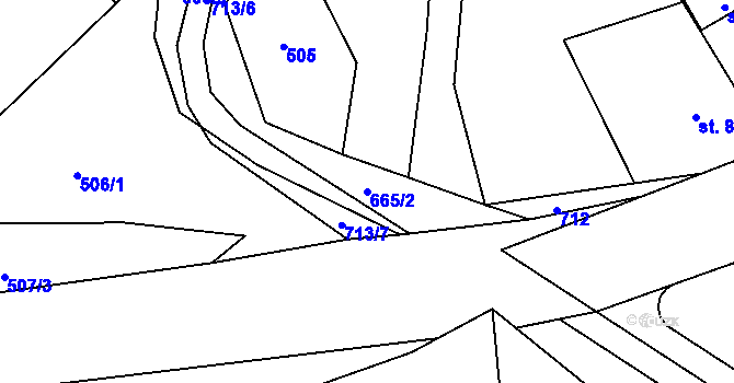 Parcela st. 665/2 v KÚ Juřinka, Katastrální mapa