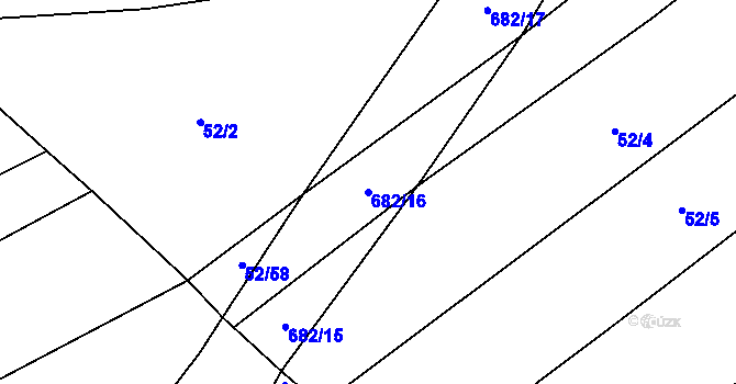 Parcela st. 682/16 v KÚ Juřinka, Katastrální mapa
