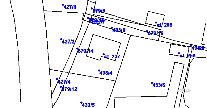 Parcela st. 237 v KÚ Juřinka, Katastrální mapa