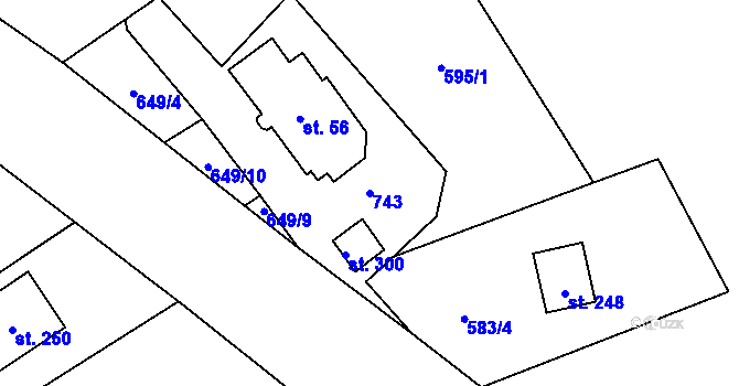 Parcela st. 743 v KÚ Juřinka, Katastrální mapa