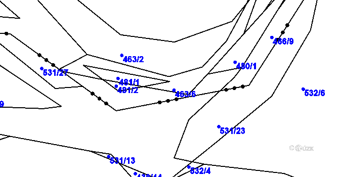 Parcela st. 466/12 v KÚ Kaceřov, Katastrální mapa