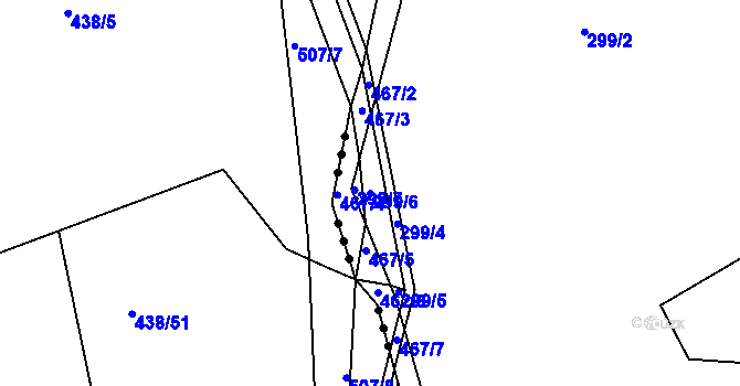 Parcela st. 299/6 v KÚ Kaceřov, Katastrální mapa