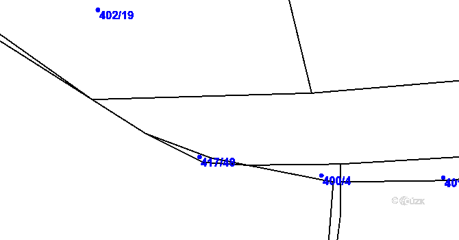Parcela st. 402/21 v KÚ Kaceřov, Katastrální mapa