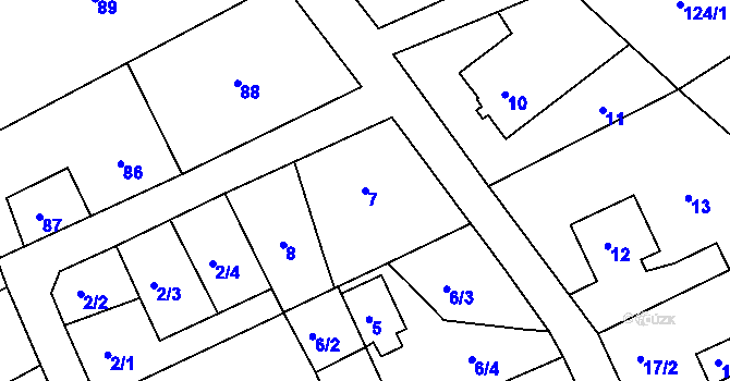 Parcela st. 7 v KÚ Horní Pochlovice, Katastrální mapa